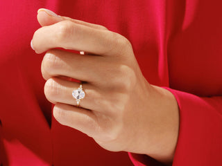 2.0CT Oval  Moissanite Diamond Antique Cluster  Engagement Ring