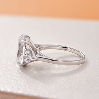 4.00CT Oval Cut Diamond Three Stone Engagement Ring