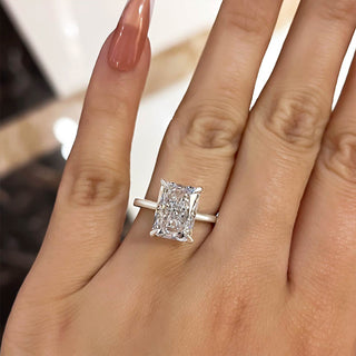 4.00CT Radiant Cut Diamond Hidden Halo Engagement Ring