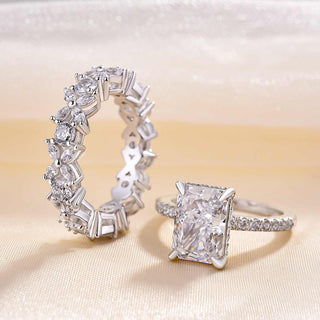 5.00CT Radiant Cut Diamond Hidden Halo Pave Engagement Ring