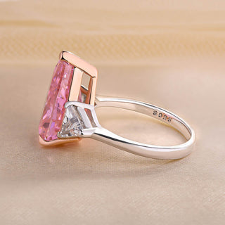 3.00CT Light Pink Pink Pear Cut Diamond Three Stone Engagement Ring
