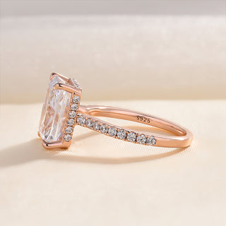 5.00CT Radiant Cut Diamond Hidden Halo Pave Engagement RING