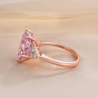 5.00CT Light Pink Pear Cut Diamond Cluster Engagement Ring