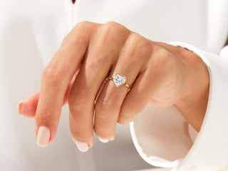 Elegant 2 Carat Heart Moissanite Diamond Ring with Bezel Setting
