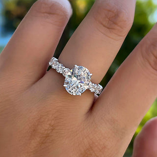 3.00ct Oval Cut Diamond Pave Engagement Ring