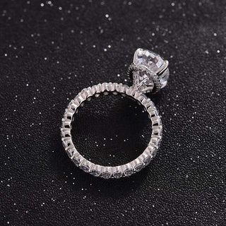 5.00CT Oval Cut Diamond Hidden Halo Pave Engagement Ring