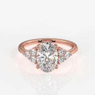 3.00CT Oval Cut Diamond Cluater Unique Engagement Ring