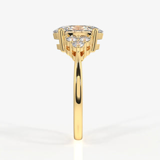 3.00CT Oval Cut Diamond Cluater Unique Engagement Ring