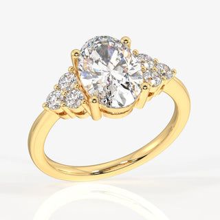 3.00CT Oval Cut Diamond Cluater Unique Engagement Ring