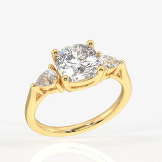 3.00CT Cushion Cut Diamond Three Stone Proposal Ring