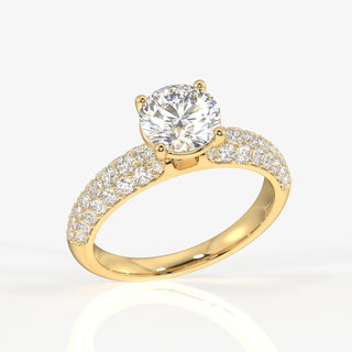 2.00CT Round Cut Diamond Unique Dounle Pave Engagement Ring