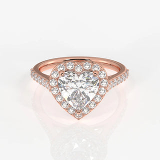 2.00CT Heart Shape Diamond Halo Pave Engagement Ring