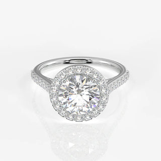2.00CT Round Cut Diamond Halo Pave Unique Wedding Ring