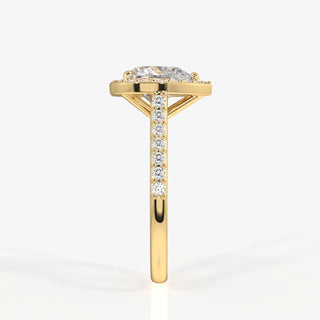 2.00CT Heart Shape Diamond Halo Pave Engagement Ring