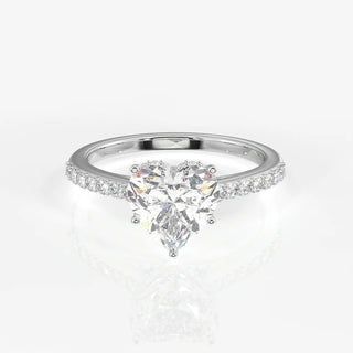 2.00ct Heart Shape Diamond Hidden Halo Pave Engagement Ring