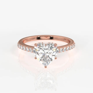 2.00ct Heart Shape Diamond Hidden Halo Pave Engagement Ring