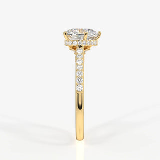 2.00ct Heart Shape Diamond Hidden Halo Pave Engagement Ring