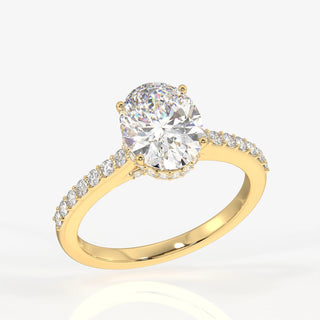 2.00ct Oval Cut Diamond Hidden Halo Pave Engagement Ring