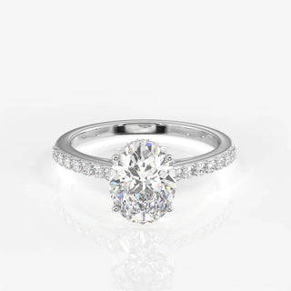 2.00ct Oval Cut Diamond Hidden Halo Pave Engagement Ring