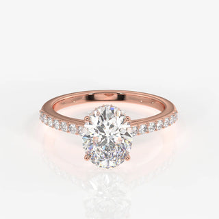 2.00ct Oval Cut Diamond Hidden Halo Pave Engagement Ring