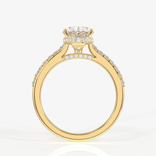 2.00ct Oval Cut Diamond Hidden Halo Pave Engagement Ring