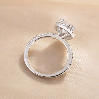 3.5CT Pear Cut Diamond Halo Pave Engagement Ring