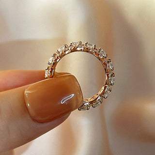 Cushion Moissanite Diamond Halo Full Eternity Wedding Band