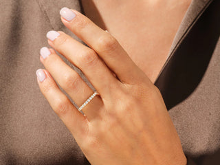 Round Moissanite Diamond Full Eternity Wedding Band