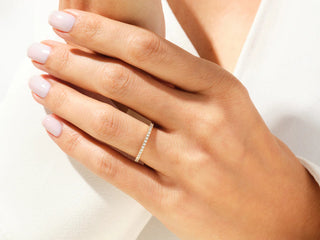 Round Moissanite Diamond Half Eternity Wedding Band