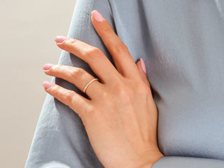 Round Moissanite Diamond Half Eternity Wedding Band