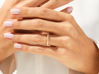 Round Moissanite Diamond Full Eternity Wedding Band