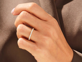 Round Moissanite Diamond Full Eternity Wedding Band