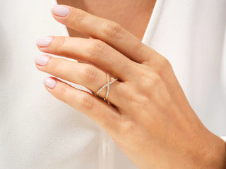 Round  Moissanite Diamond Cross Wedding Band