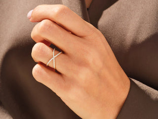 Round  Moissanite Diamond Cross Wedding Band