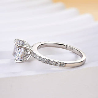 1.50ct Cushion Cut Hidden Halo Pave Engagement Ring