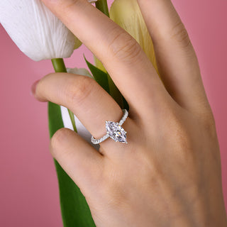 3.50CT Marquise Cut Diamond Hidden Halo Pave Engagement Ring