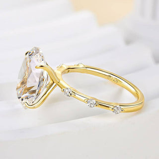 4.00ct Oval Cut Distance Pave Engagement Ring