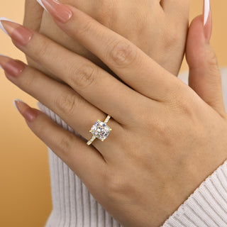 3.00ct Cushion Cut Diamond Hidden Halo Pave Engagement Ring