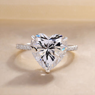 6.00CT Heart Shape Diamond Pave Engagement Ring