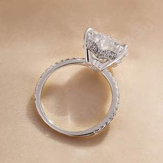 3.00CT Heart Shape Diamond Hidden Halo Pave Engagement Ring