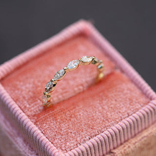 Marquise Cut Diamond Half Eternity Wedding Band