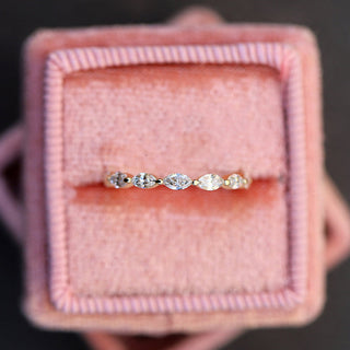Marquise Cut Diamond Half Eternity Wedding Band