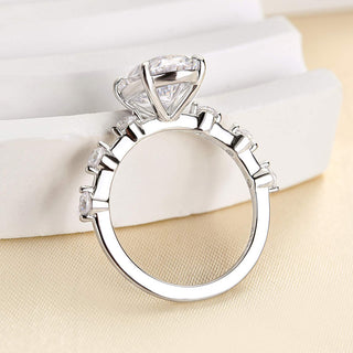 3.5ct Oval Cut Diamond Distance Pave Engagement Ring