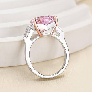 5.00ct Light Pink Heart Shape Three Stone Engagement Ring