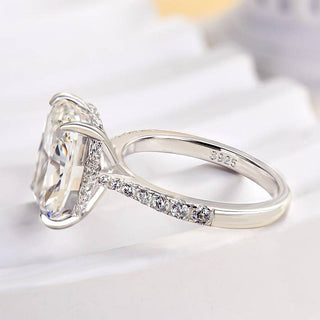 6.50ct Elongated Cushion Cut Diamond Hidden Halo Pave Engagement Ring