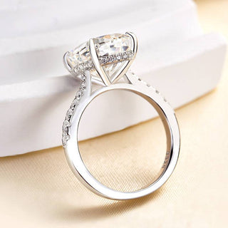 6.50ct Elongated Cushion Cut Diamond Hidden Halo Pave Engagement Ring