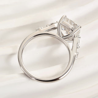 3.00CT Cushion Cut Distance Pave Engagement Ring