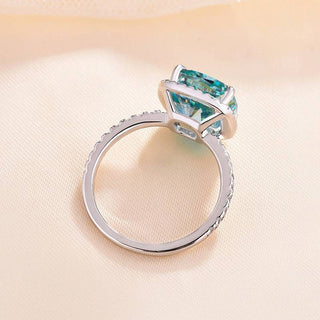 2.00CT Green Cushion Cut Pave Engagement Ring