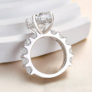 9.00CT Elongated Cushion Cut Hidden Halo Pave Engagement Ring