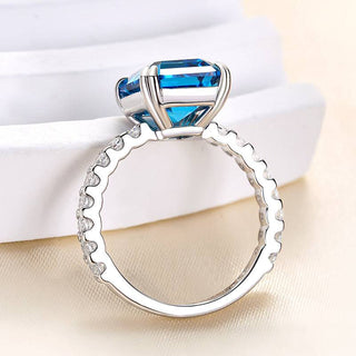 4.50ct Asscher Cut Diamond Pave Engagement Ring